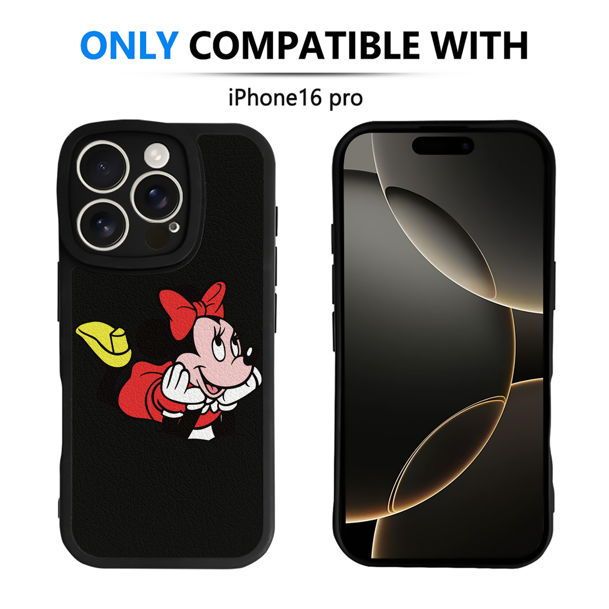 （画像用） ミッキーマウス Mickey Mouse 【iPhone 16シリーズ対応】シリコンスマホケース（レザー調） 材質：シリコン